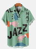Music Elements Fashion Print Beach Short-sleeved Hawaiian Shirt, Summer Gift For Women, Men