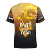 FUNSTUFFPRINT Faith Over Fear Jesus Skull Customized Shirt - Christian 3d Shirts For Men Women - Custom Name T-Shirt 3D T-shirt