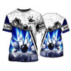 FUNSTUFFPRINT Personalized 3D All Over Printed Bowling Tshirt, Bowling Dad Shirts, Bowling Shirts 3D T-shirt