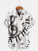 Vacation Leisure Music Element Pattern Hawaiian Style Printed hawaiian shirt for men and women
