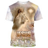 FUNSTUFFPRINT Jesus Is My Savior Lion And Cross 3d All Over Print Shirt - Christian 3d Shirts For Men Women 3D T-shirt