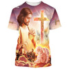 FUNSTUFFPRINT Jesus Pray 3d All Over Print Shirt - Christian 3d Shirts For Men Women 3D T-shirt