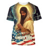 FUNSTUFFPRINT Jesus Pray One Nation Under God 3d All Over Print Shirt - Christian 3d Shirts For Men Women 3D T-shirt