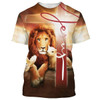 FUNSTUFFPRINT Lion Lamb And A Dove 3d All Over Print Shirt - Christian 3d Shirts For Men Women 3D T-shirt