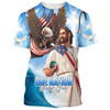 FUNSTUFFPRINT One Nation Under God Jesus American 3d All Over Print Shirt - Christian 3d Shirts For Men Women 3D T-shirt