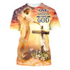 FUNSTUFFPRINT One Nation Under God Jesus Cross 3d All Over Print Shirt - Christian 3d Shirts For Men Women 3D T-shirt