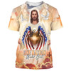 FUNSTUFFPRINT One Nation Under God Jesus Eagle American 3d All Over Print Shirt - Christian 3d Shirts For Men Women 3D T-shirt