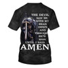 FUNSTUFFPRINT The Devil Saw Me With My Head Down And Though He'd Won 3d All Over Print Shirt - Christian 3d Shirts For Men Women 3D T-shirt