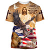 FUNSTUFFPRINT On Nation Under God American 3d All Over Print Shirt - Christian 3d Shirts For Men Women 3D T-shirt