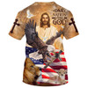 FUNSTUFFPRINT On Nation Under God American 3d All Over Print Shirt - Christian 3d Shirts For Men Women 3D T-shirt