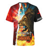 FUNSTUFFPRINT Jesus Is My Savior Jesus Lion Fire 3d Shirt - Christian 3D Shirt 3D T-shirt