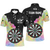 FUNSTUFFPRINT Personalized Darts Board Colorful And Grunge Style Men Dart Polo Shirts Custom Darts  Polo Shirt Size S-5XL