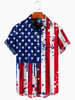 Men's American Flag Print 4th of july hawaiian Shirt for men and women