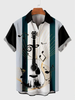 Music Element Fashion Print Short-Sleeved Lapel hawaiian Shirt for men and women