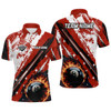 FUNSTUFFPRINT  Personalized Billiard Cue 8 Ball Pool Grunge Style Men  Polo Shirt Size S-5XL