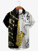 Casual Color Contrast Note Lapel Short Sleeve hawaiian Shirt for men and women