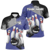 FUNSTUFFPRINT lue Retro Bowling Shirt For Men Custom Funny Bowling  Polo Shirt Size S-5XL