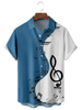 Casual Music Symbol Patchwork Print Men's hawaiian Shirt