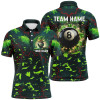 FUNSTUFFPRINT  3D Billiard 8 Ball Luckiest Shamrock Men Polo Shirts Personalized St Patrick Day Billiard  Polo Shirt Size S-5XL
