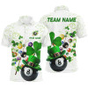 FUNSTUFFPRINT Billiard Balls Luckiest Shamrock Men Billiard Polo Shirts Custom St Patrick Day Billiard   Polo Shirt Size S-5XL