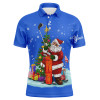FUNSTUFFPRINT Christmas golf shirts custom name Mens golf polo shirt - Santa Golfer Christmas golf gifts  Polo Shirt Size S-5XL