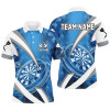 FUNSTUFFPRINT Personalized Blue Jerseys Darts Board 3D Men Darts Polo Shirts Custom Team League Darts  Polo Shirt Size S-5XL