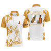FUNSTUFFPRINT I Like Golf And Bourbon Mens Golf Polo Shirts Customized Yellow Argyle Golf Shirts For Men Golf Gifts  Polo Shirt Size S-5XL
