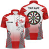 FUNSTUFFPRINT White Red Canada Flag Men Darts Polo Shirts Custom Patriotic Darts   Polo Shirt Size S-5XL