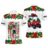 FUNSTUFFPRINT Christmas Skull golf cart American Flag custom Men golf polo shirts, unique Christmas golf  Polo Shirt Size S-5XL