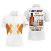 FUNSTUFFPRINT I Like Golf And Bourbon Mens Golf Polo Shirt Custom Yellow Argyle Golf   Polo Shirt Size S-5XL