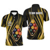 FUNSTUFFPRINT Custom Yellow Jerseys 9 Ball Billiard   Polo Shirt Size S-5XL