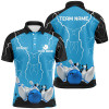 FUNSTUFFPRINT Mens polo bowling shirt Custom bowling strike lightning storm thunder  Polo Shirt Size S-5XL