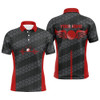 FUNSTUFFPRINT Red And Black Heartbeat Mens Golf Polo Shirts Personalized Golf Polos For Men  Polo Shirt Size S-5XL