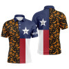 FUNSTUFFPRINT  Halloween Texas Flag Mens Golf Polo Shirt, Funny Texas Shirt For Halloween  Polo Shirt Size S-5XL