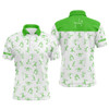 FUNSTUFFPRINT  Men golf polo upf shirts custom name funny golf pattern, green polo shirt golf outfit men  Polo Shirt Size S-5XL
