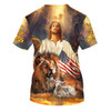 FUNSTUFFPRINT Jesus And Lion Lamb 3d All Over Print Shirt - Christian 3d Shirts For Men Women 3D T-shirt