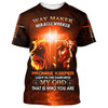 FUNSTUFFPRINT Jesus And Lion Way Maker Miracle Worker Promise Keeper Light 3d All Over Print Shirt - Christian 3d Shirts For Men Women 3D T-shirt