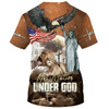 FUNSTUFFPRINT One Nation Under God Eagle And Jesus Patriotic 3d Shirts - Christian T Shirts For Men And Women 3D T-shirt