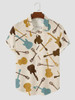 Men's Simple Music Guitar Print Casual Shirt, Hawaiian shirt for men
