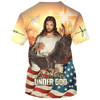 FUNSTUFFPRINT One Nation Under God Jesus Eagle American Flag 3d Shirts - Christian T Shirts For Men And Women 3D T-shirt