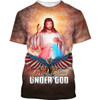 FUNSTUFFPRINT One Nation Under God Shirts - Jesus And American Eagle 3d Shirts - Christian T Shirts For Men And Women 3D T-shirt