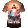 FUNSTUFFPRINT One Nation Under God Shirts - Jesus And American Eagle 3d Shirts - Christian T Shirts For Men And Women 3D T-shirt