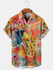 Vacation Leisure Music Element Pattern Hawaiian Style Printed Shirt Top, Hawaiian shirt for men