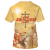FUNSTUFFPRINT Jesus Is My Savior Shirts - Jesus With His Arms Open Lion 3d Shirts - Christian T Shirts For Men And Women 3D T-shirt