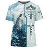 FUNSTUFFPRINT Jesus Walking On The Beach Shirts - Way Maker Miracle Worker 3d Shirts - Christian T Shirts For Men And Women 3D T-shirt