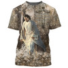 FUNSTUFFPRINT Jesus Walking In The Flower Field Shirts - Way Maker Miracle Worker 3d Shirts - Christian T Shirts For Men And Women 3D T-shirt