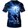 FUNSTUFFPRINT Lion Cross Shelter In Grace Faith Over Fear 3d Shirts - Christian T Shirts For Men And Women 3D T-shirt