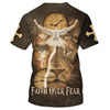 FUNSTUFFPRINT Faith Over Fear Lion Dove 3d Shirts - Christian T Shirts For Men And Women 3D T-shirt