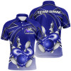 FUNSTUFFPRINT Men Bowling Polo Shirt Custom Bowling ball and pins Team league   Polo Shirt Size S-5XL