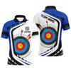FUNSTUFFPRINT  Personalized Archery Target White Blue Jersey Men Polo Shirts Custom Archery Outfit For Archer  Polo Shirt Size S-5XL